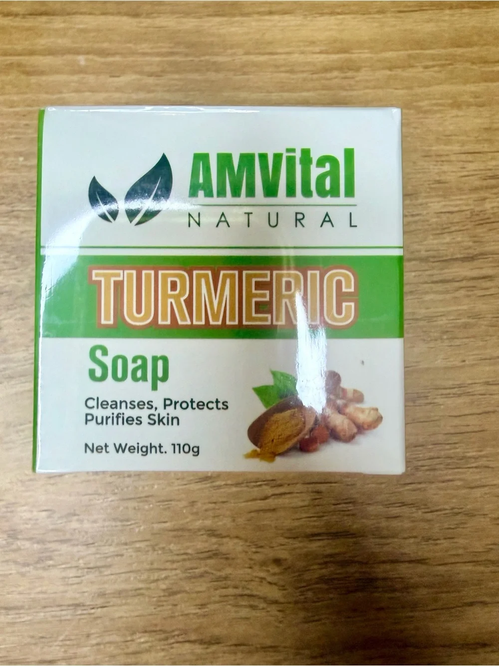 Title AMvital Natural Turmeric Soap Bar 110g Sealed Face & Body Cleanser